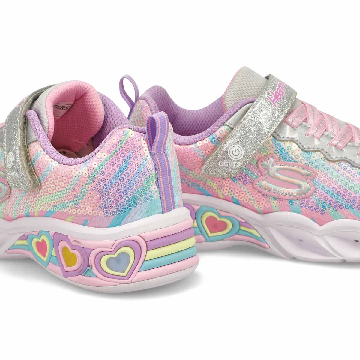 Girls' Sweetheart Lights Lets Shine Light Up Sneaker - Multi