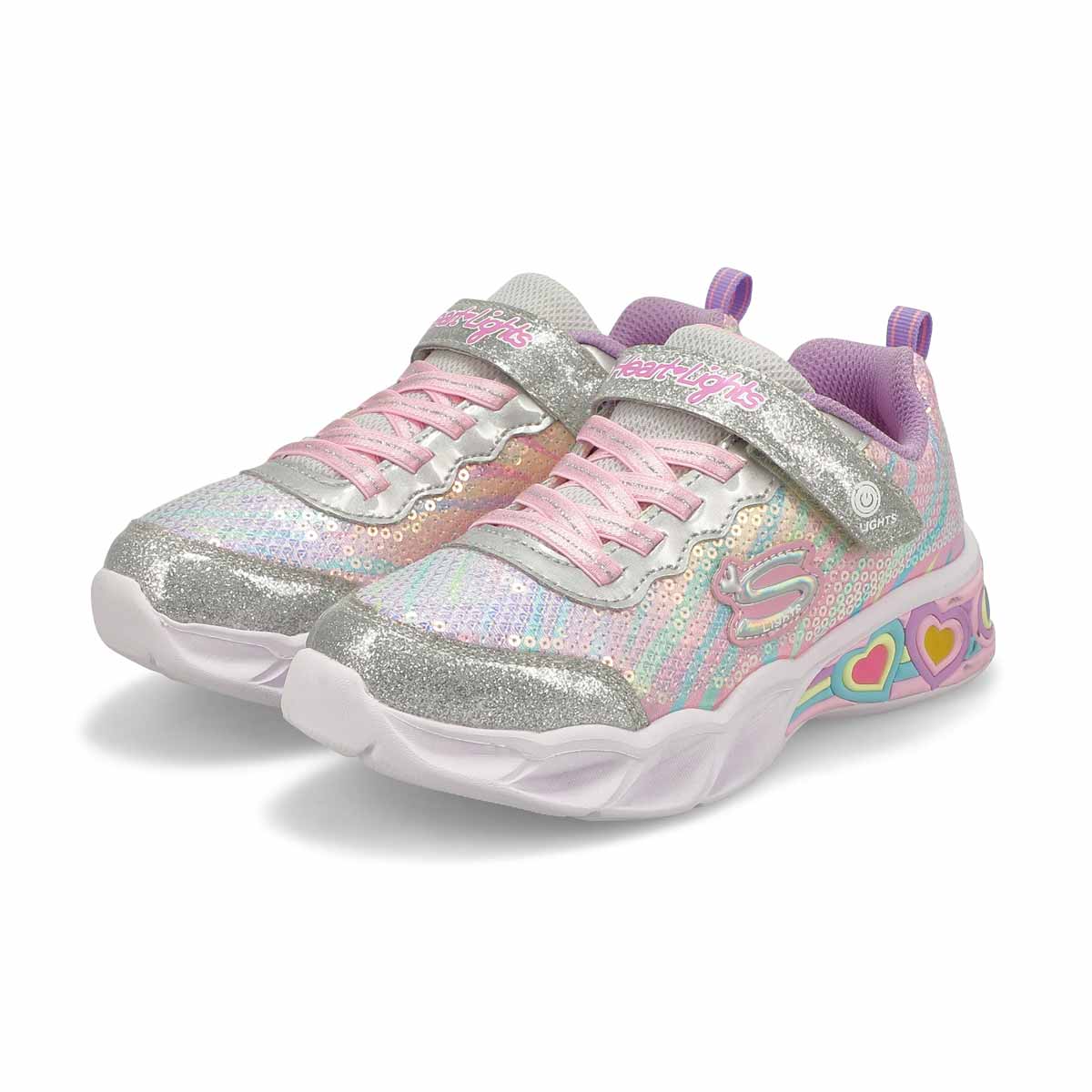 Girls' Sweetheart Lights Lets Shine Light Up Sneaker - Multi