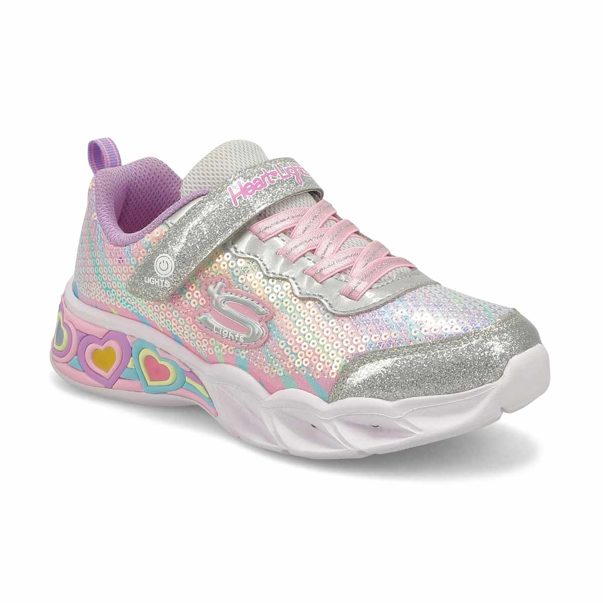 Girls' Sweetheart Lights Lets Shine Light Up Sneaker - Multi