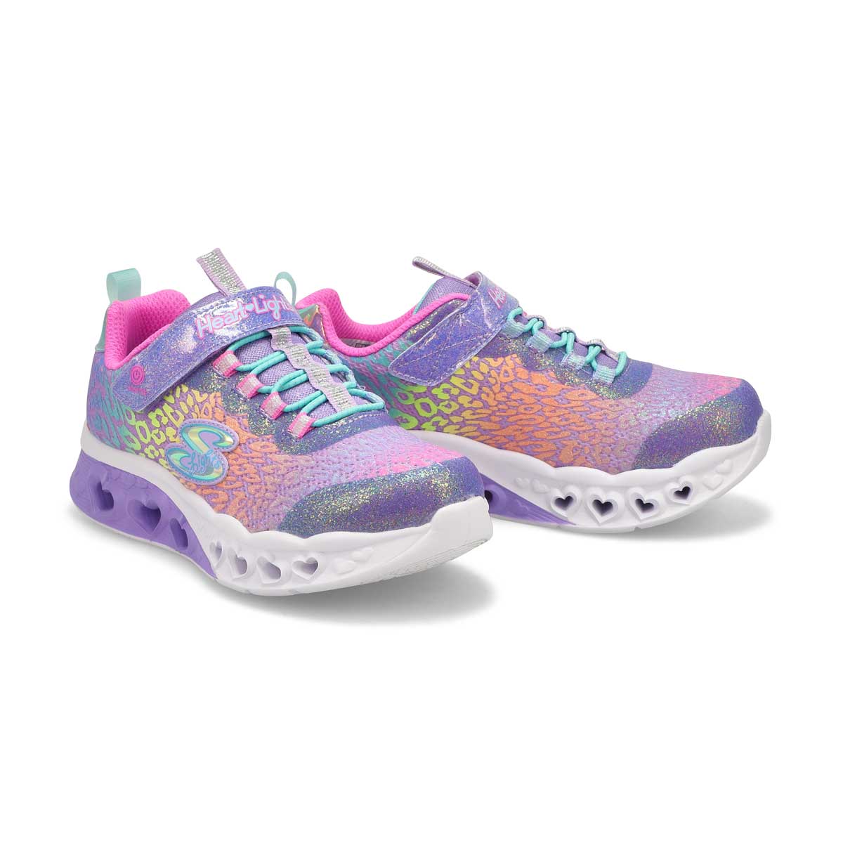 Skechers Girls Flutter Heart Lights Sneaker SoftMoc