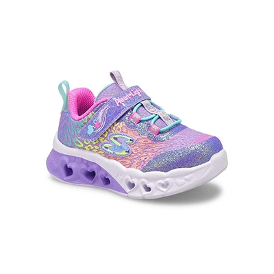 Inf-G Flutter Heart Lights-Loves Wild Light Up Sneaker - Lavender/Multi
