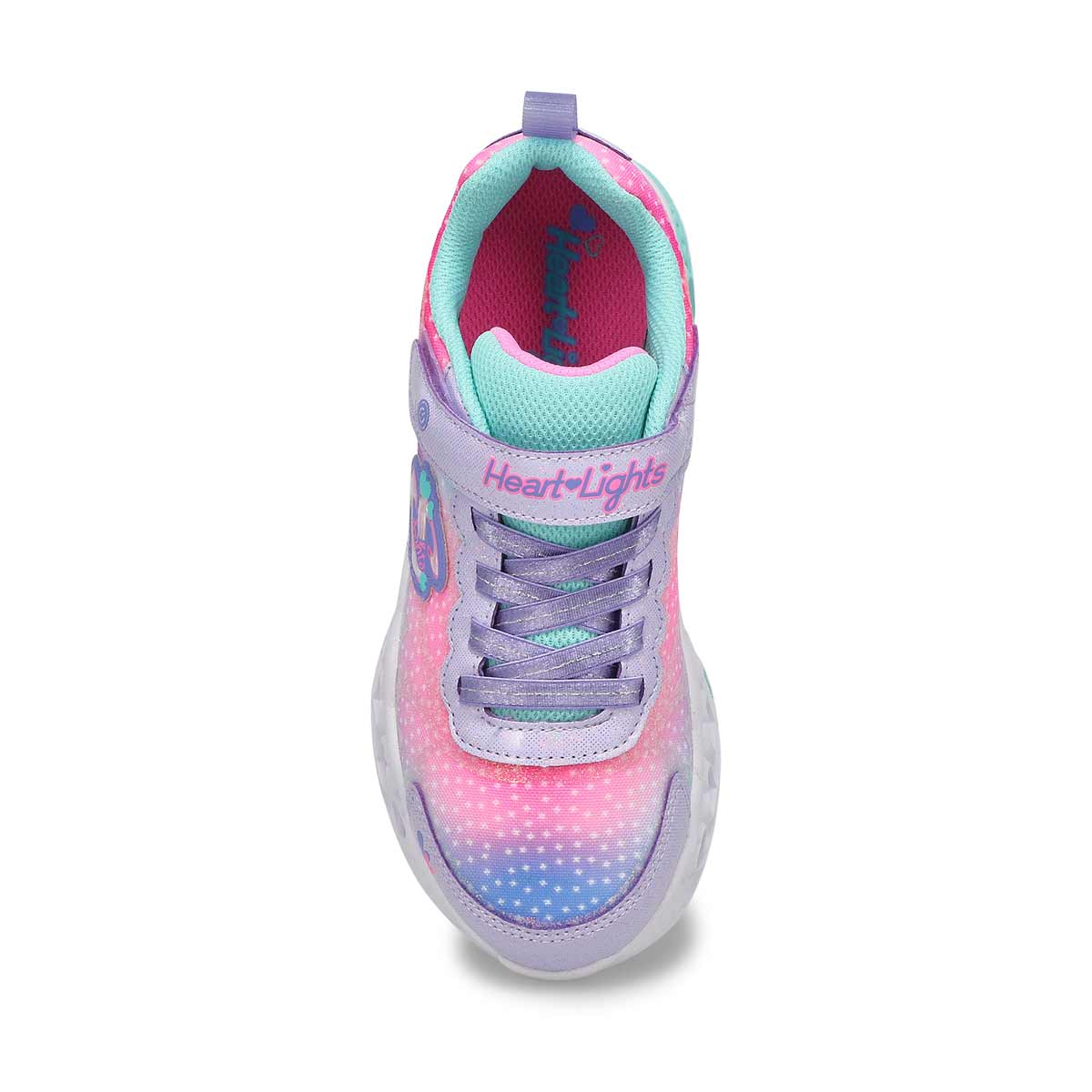 Girls' Flutter Hearts Lights Simply Love Sneaker - Lavender/Multi