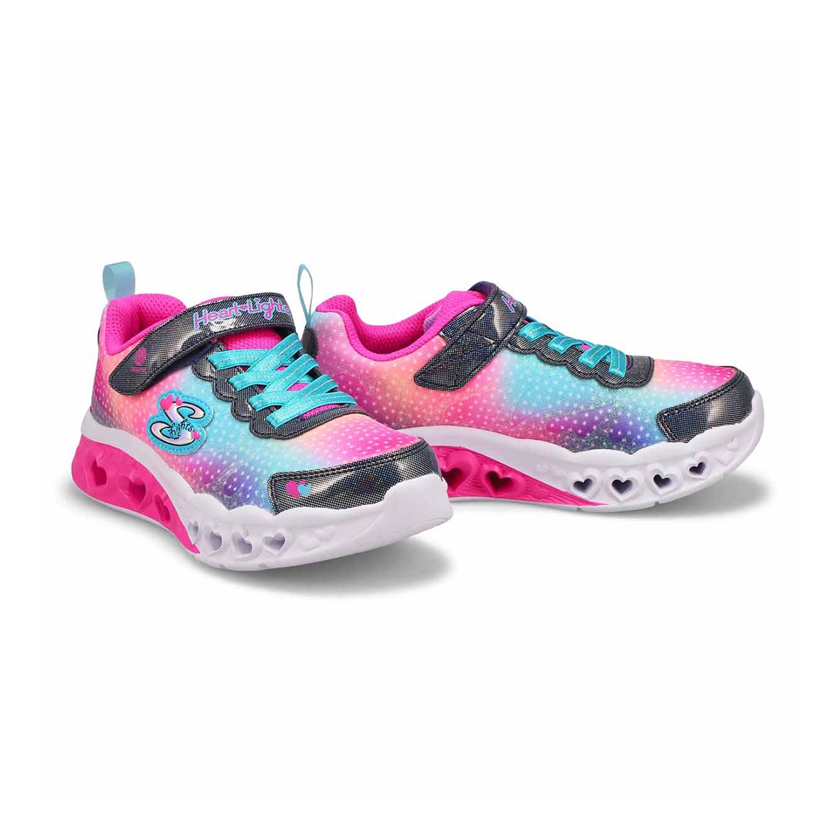 Girls' Flutter Hearts Lights Simply Love Light Up Sneaker - Navy/Multi