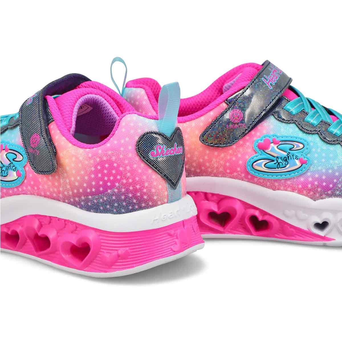 Girls' Flutter Hearts Lights Simply Love Light Up Sneaker - Navy/Multi