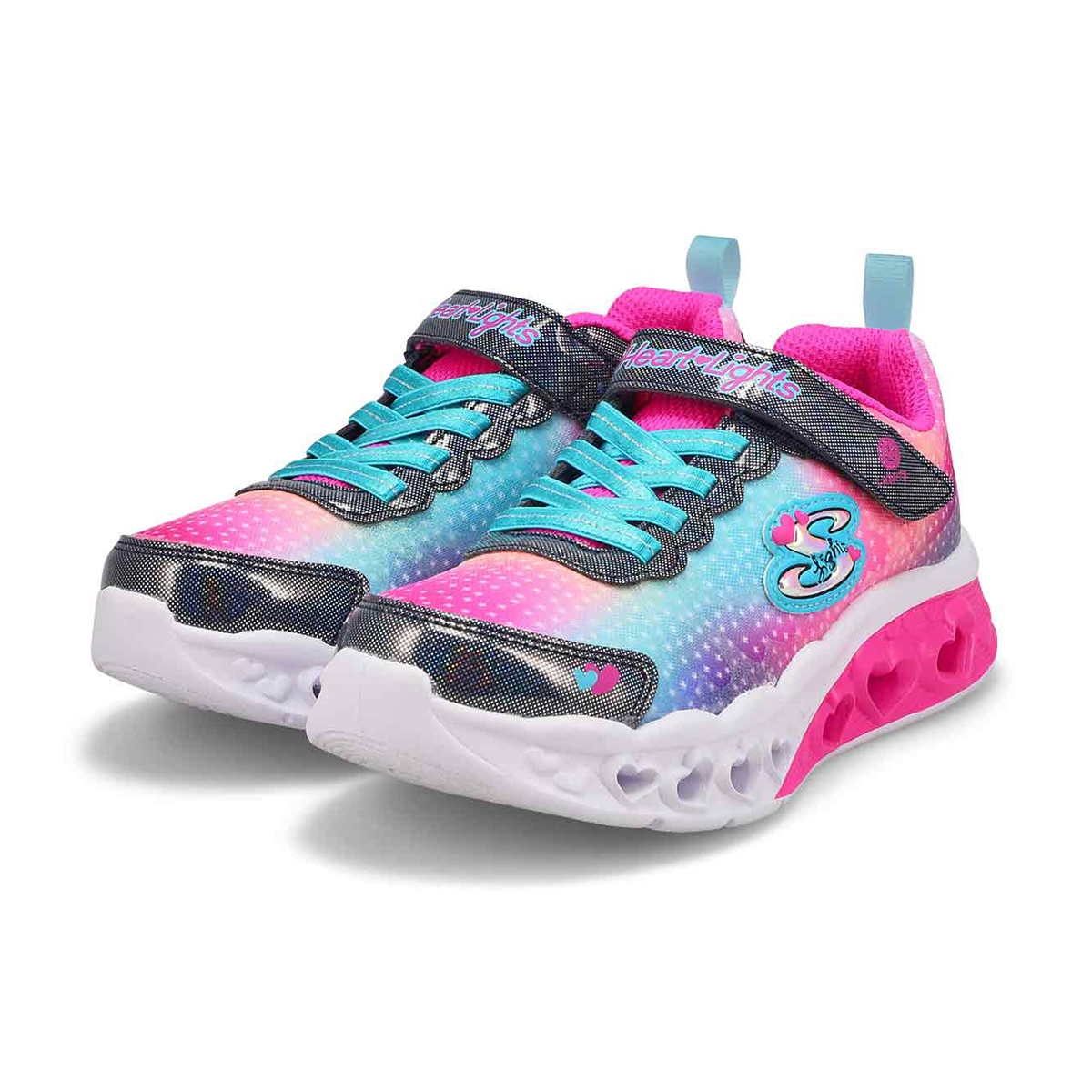 Girls' Flutter Hearts Lights Simply Love Light Up Sneaker - Navy/Multi