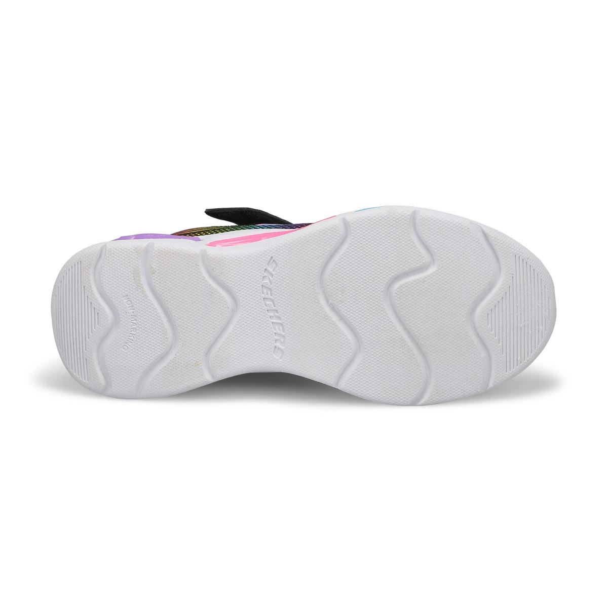 Girls' S Lights Wavy Beams Sneaker - Black/Multi