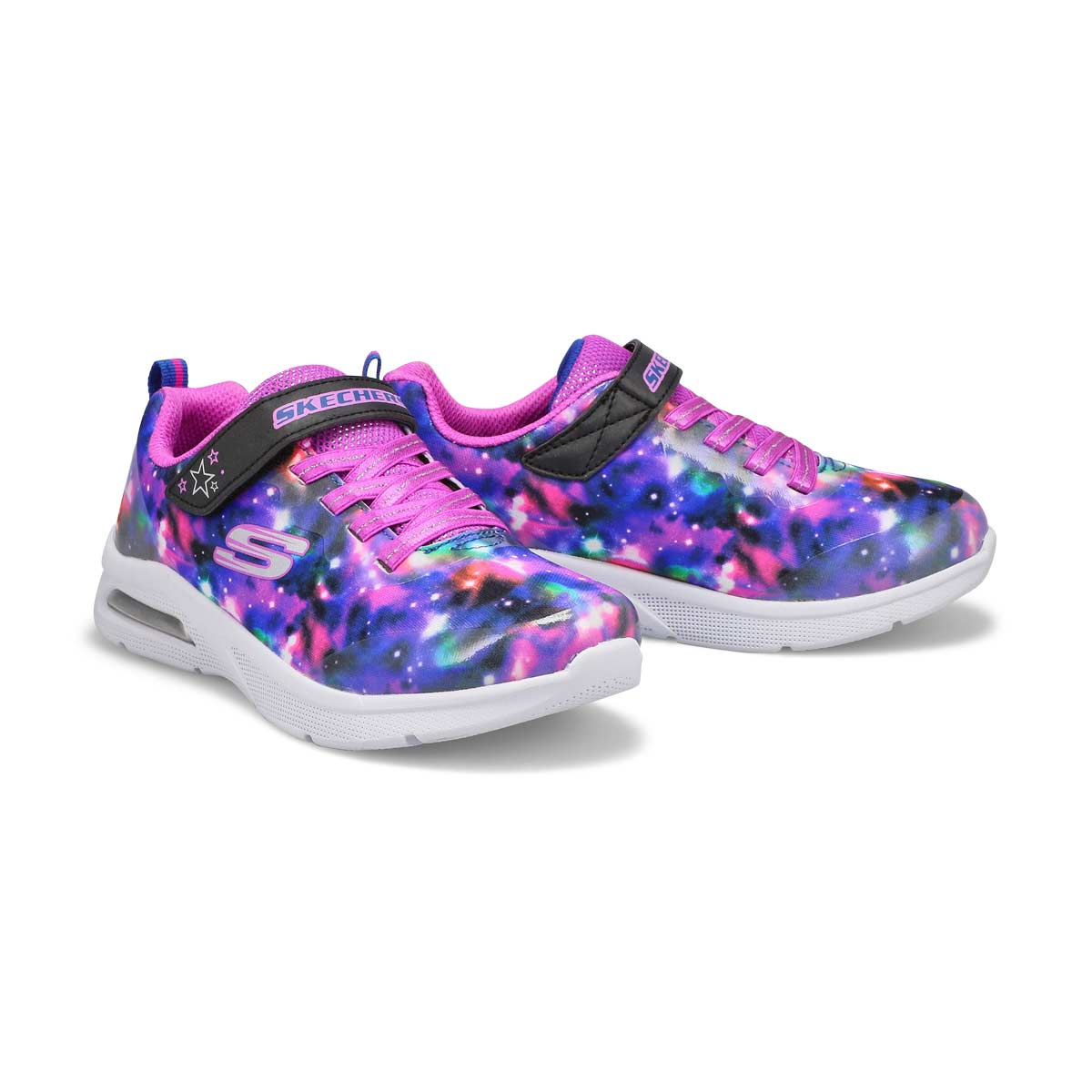 Girls' Microspec Max Spiral Galaxy Sneaker - Black/Multi