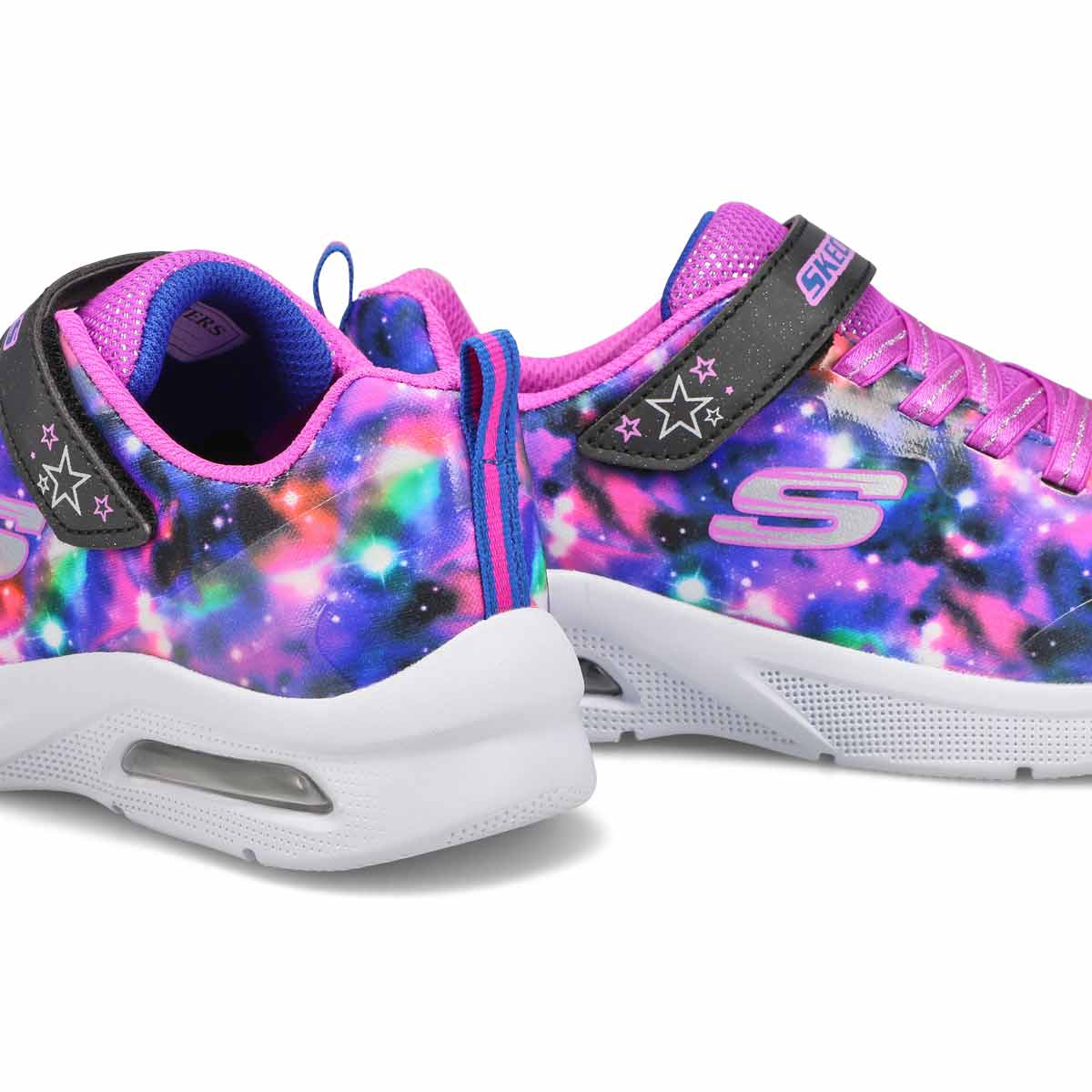 Girls' Microspec Max Spiral Galaxy Sneaker - Black/Multi