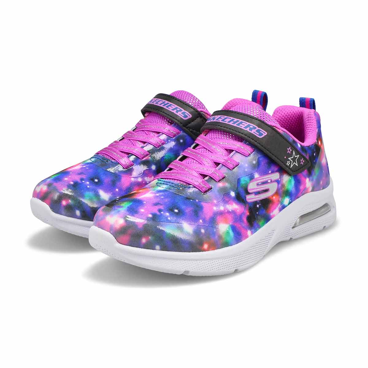 Girls' Microspec Max Spiral Galaxy Sneaker - Black/Multi