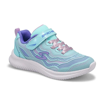 Grls Jumpsters Strap Sneaker - Aqua/Purple