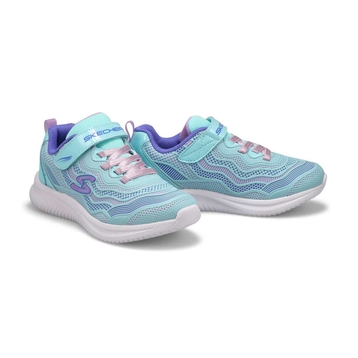 Girls' Jumpsters Strap Sneaker - Aqua/Purple