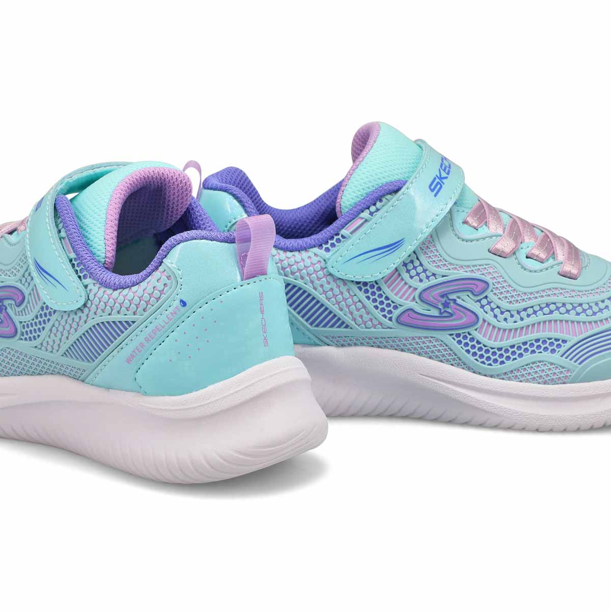 Girls' Jumpsters Strap Sneaker - Aqua/Purple