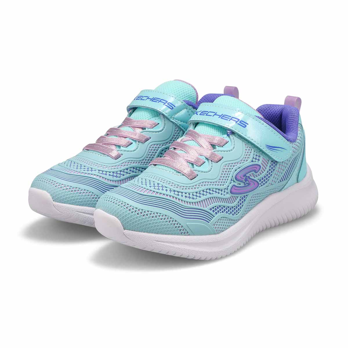 Girls' Jumpsters Strap Sneaker - Aqua/Purple