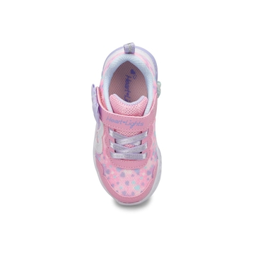 Infants' Flutter Heart Lights Sneaker - Pink/Laven