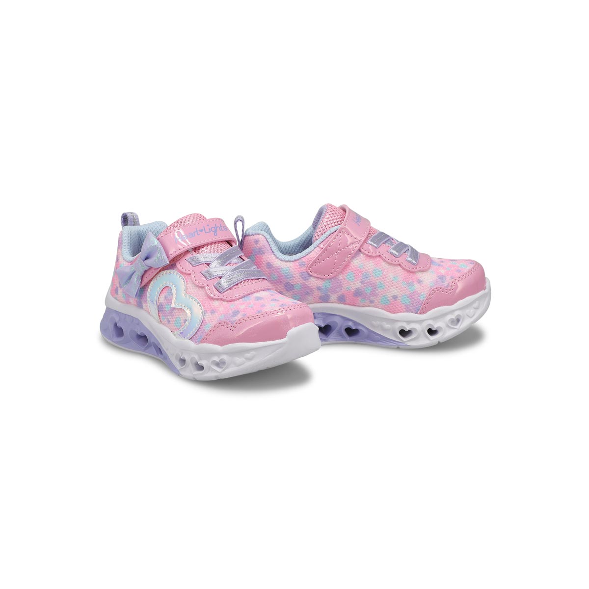 Infants' Flutter Heart Lights Sneaker - Pink/Lavender