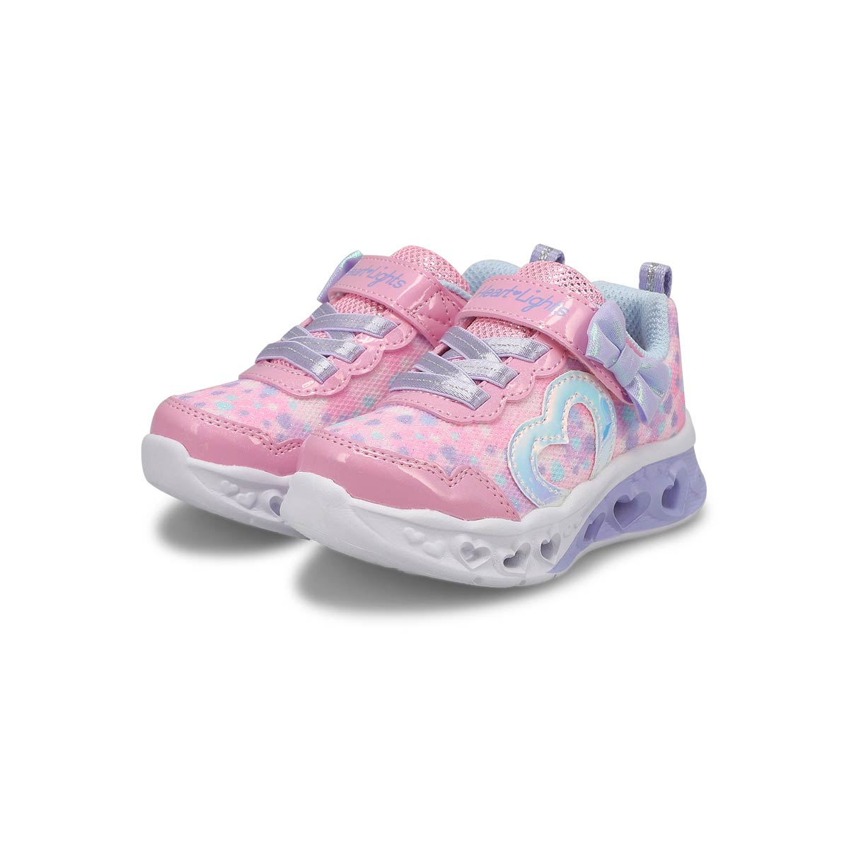 Infants' Flutter Heart Lights Sneaker - Pink/Lavender