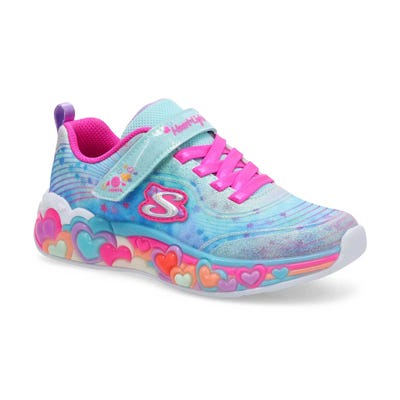 Grls Eternal Heart Light Up Sneaker - Light Blue Sparkle/Multi