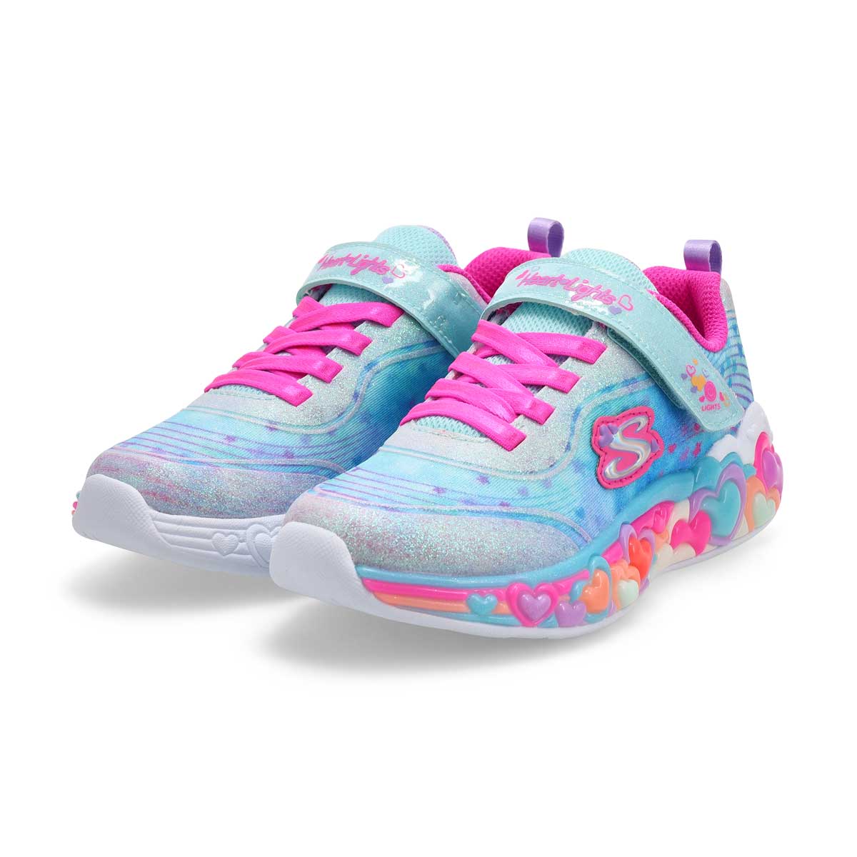 Baskets  lumires ETERNAL HEART, bleu clair tinc
