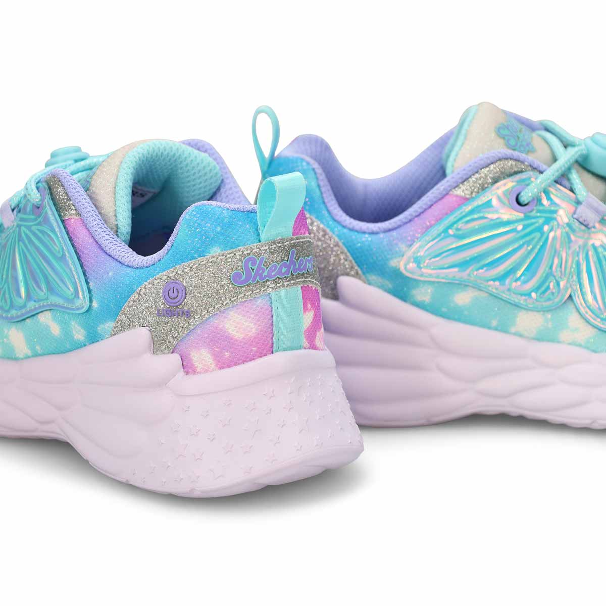 Girls'  Dream Racer Wing Brites Sneaker - Silver/Lavender