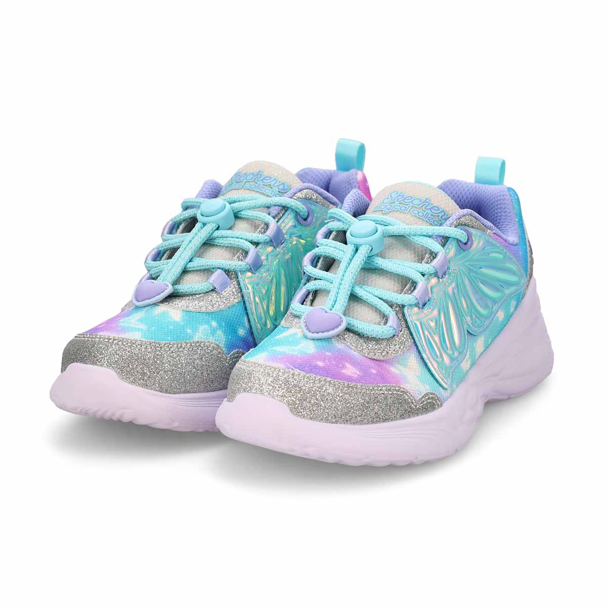 Girls'  Dream Racer Wing Brites Sneaker - Silver/Lavender
