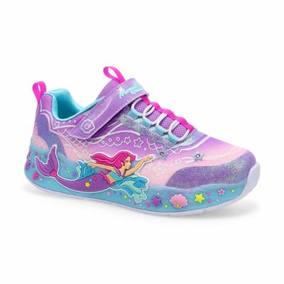 Grls Mermaid Dreams Light Up Sneaker - Lavender Sparkle/Multi