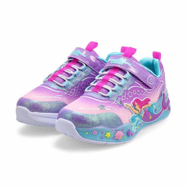 Girls'  Mermaid Dreams Light Up Sneaker - Lavender Sparkle/Multi