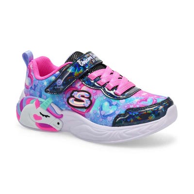 Espadrille lumineuse fille S Lights – Unicorn Dreams – Cœur scintillant – Noir/Multi