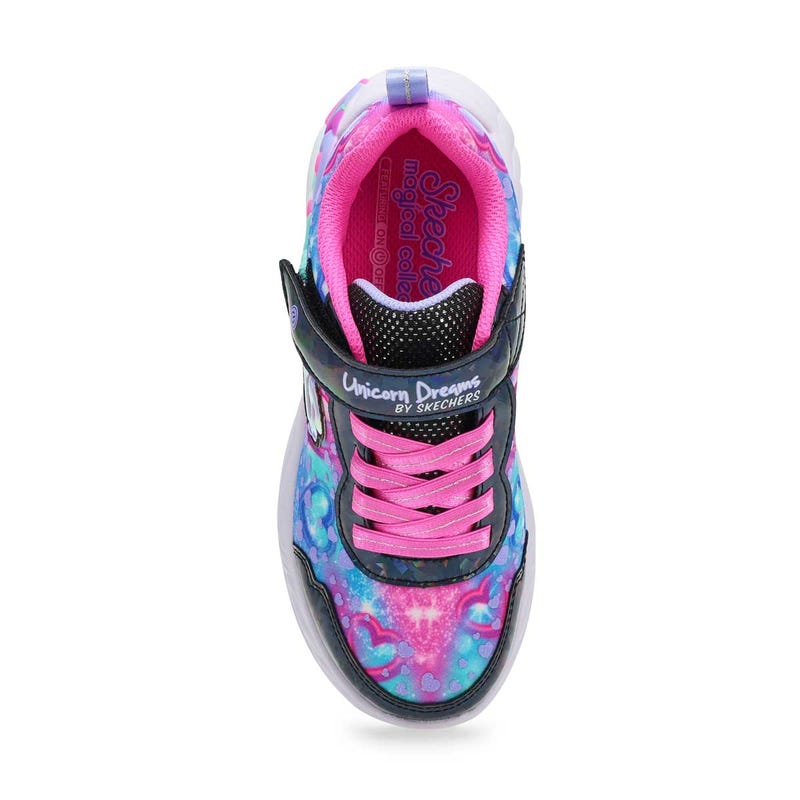 Espadrille fille lumineuse S Lights Unicorn Dreams Cœur scintillant – Noir/Multi