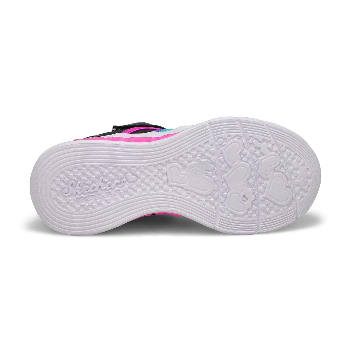 Girls' Flutter Heart LIghts Rainbow Bestie Sneaker - Black/Multi