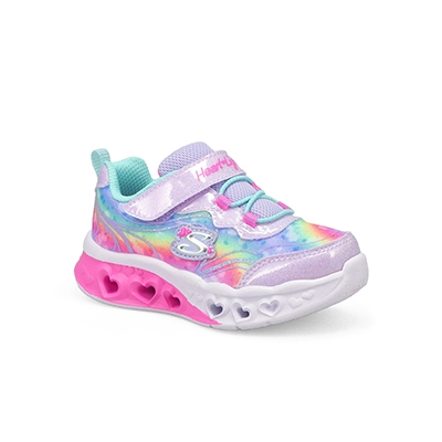 Inf-G Flutter Heart Lights Groovy Swirl Sneaker - Lavender/Aqua