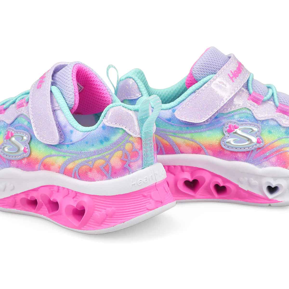 Infants' G Flutter Heart Lights Groovy Swirl Sneaker - Lavender/Aqua