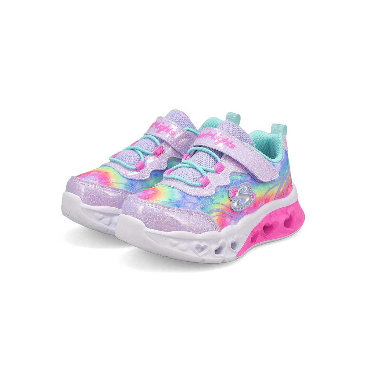 Infants' G Flutter Heart Lights Groovy Swirl Sneaker - Lavender/Aqua