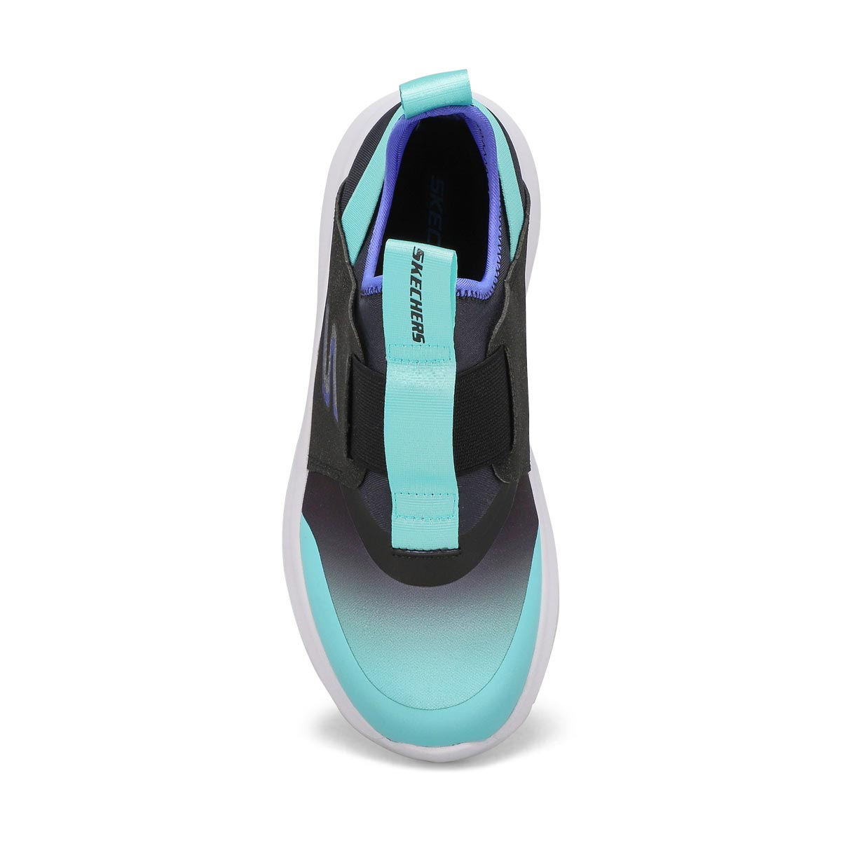 Girls' Skech Fast Ombre Sunset Sneaker - Black/Aqua