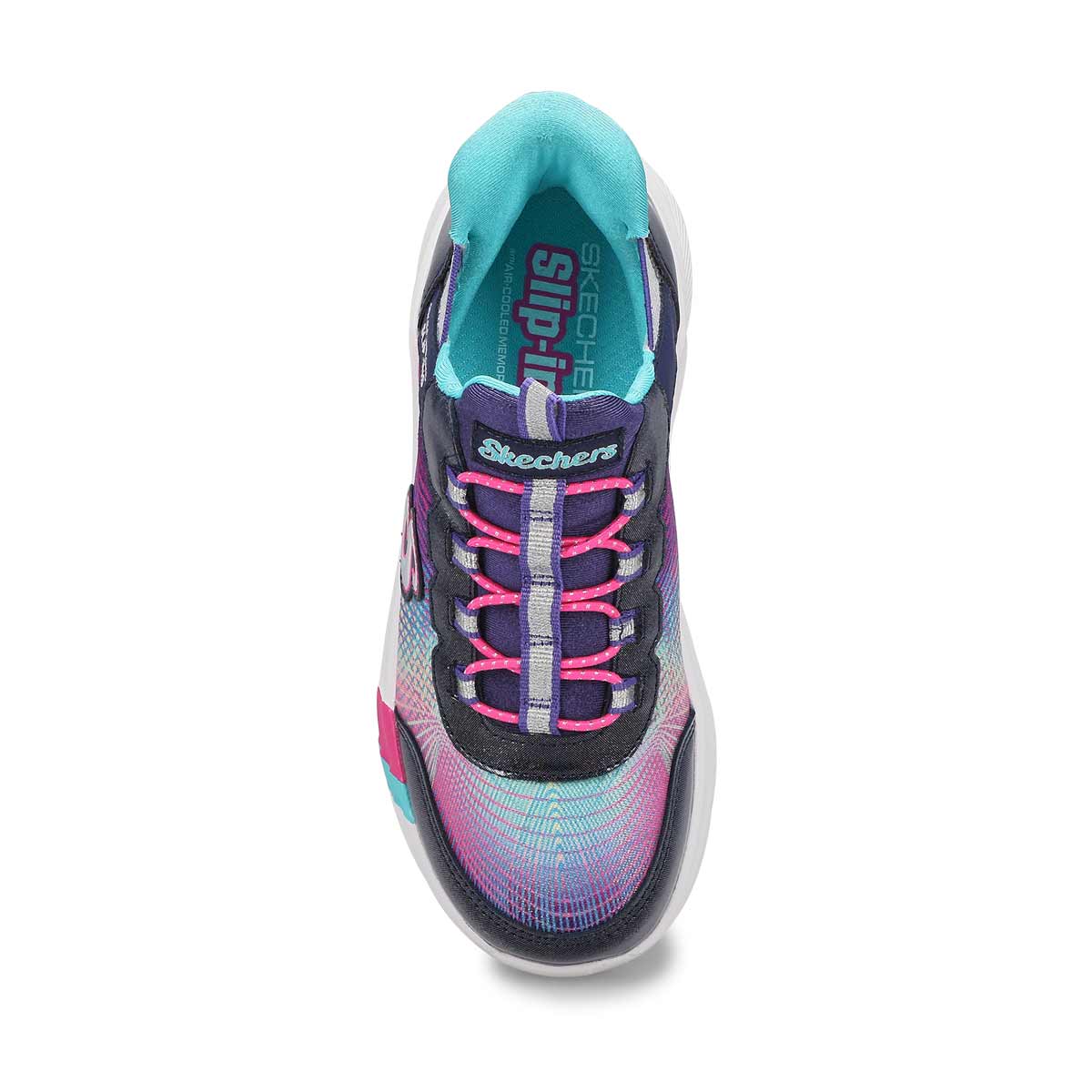 Girls' Dreamy Lites Colourful Prism Slip-Ins Sneaker - Navy/Multi