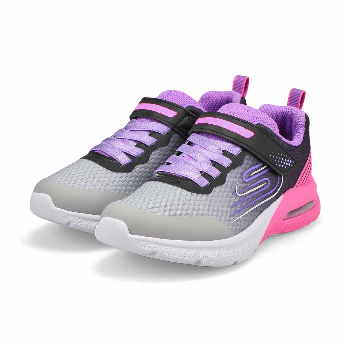Girls' Microspec Max Plus - Echo Sprint Sneaker - Grey/Pink