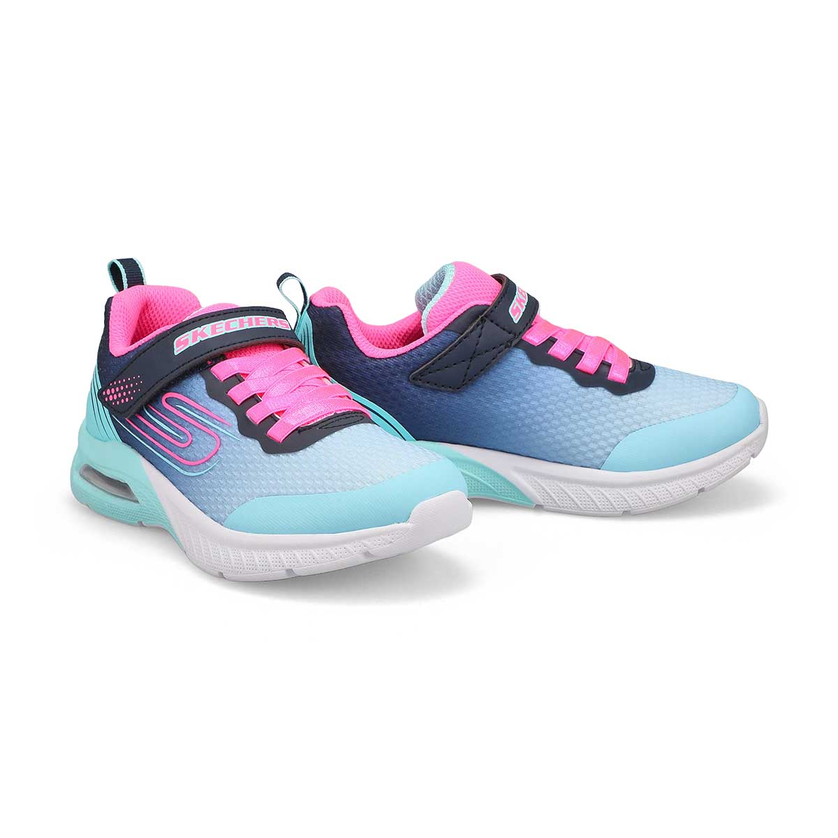 Girls' Microspec Max Plus - Echo Sprint Sneaker - Navy/Aqua
