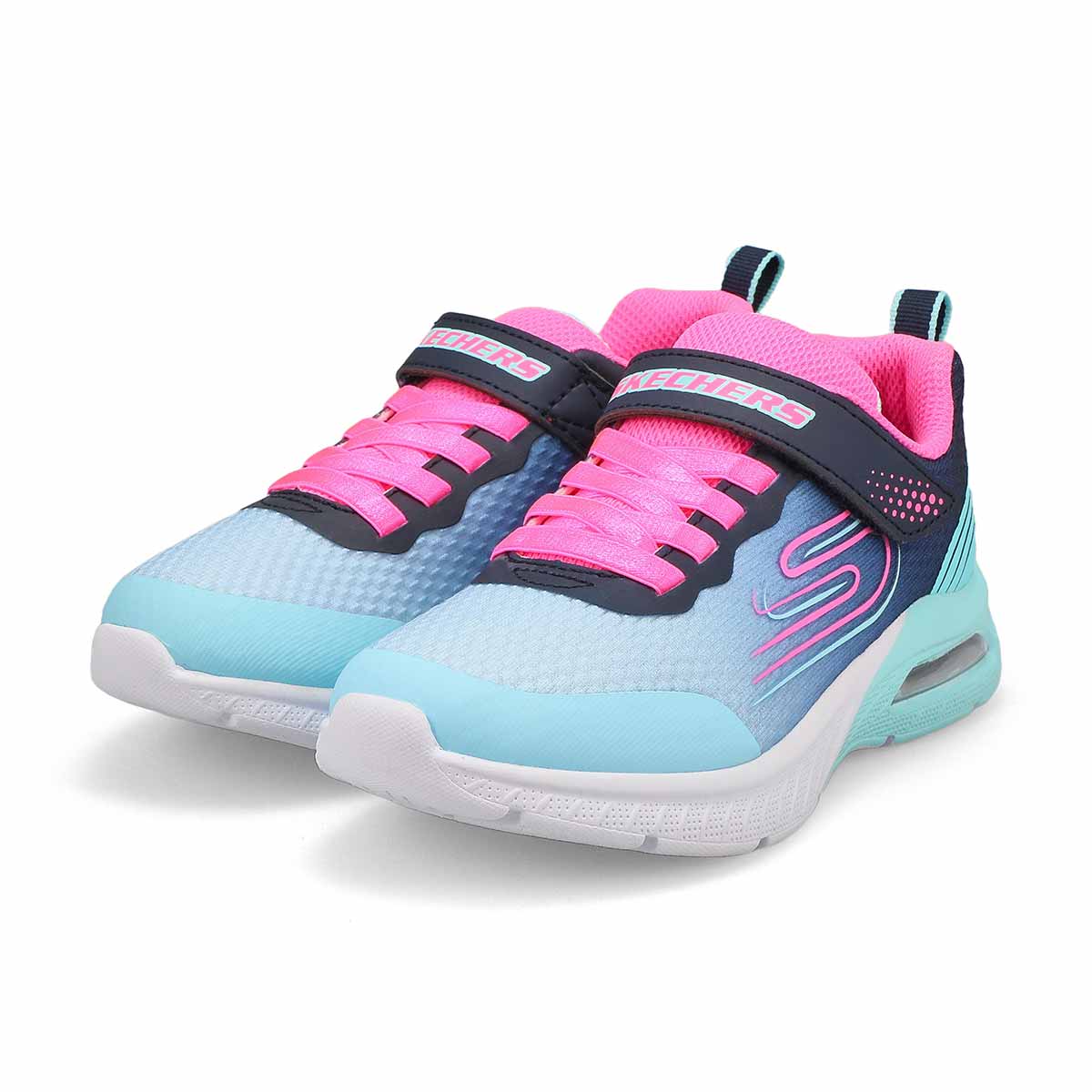 Girls' Microspec Max Plus - Echo Sprint Sneaker - Navy/Aqua