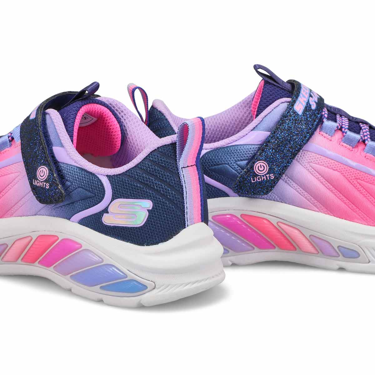 Girls'  Rainbow Cruisers Light Up Sneaker - Navy/Multi