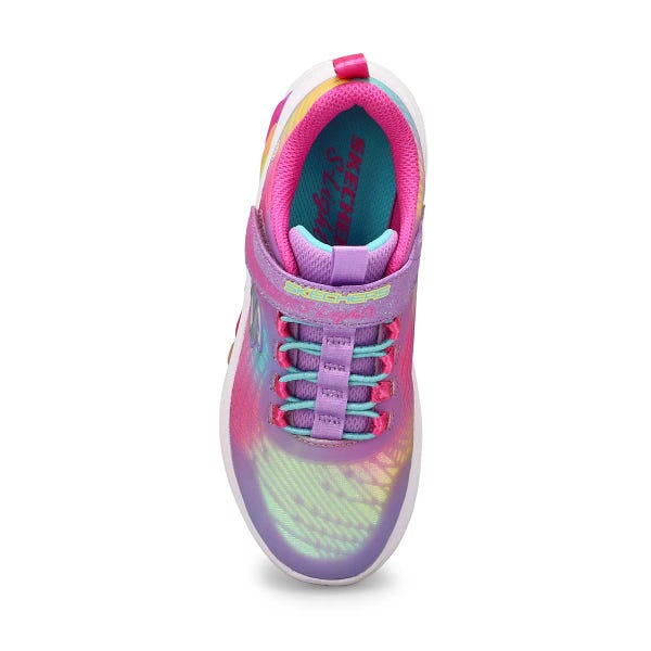 Girls' S-Lights Rainbow Cruisers Rainbow Reflectin Sneaker - Lavender/Multi