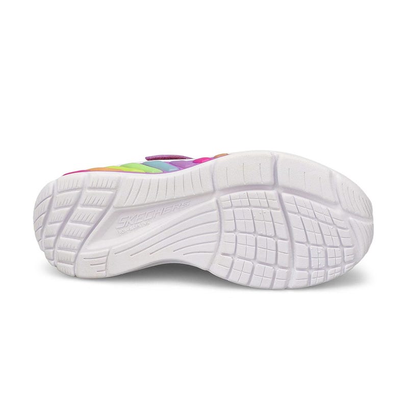 Girls' S-Lights Rainbow Cruisers Rainbow Reflectin Sneaker - Lavender/Multi