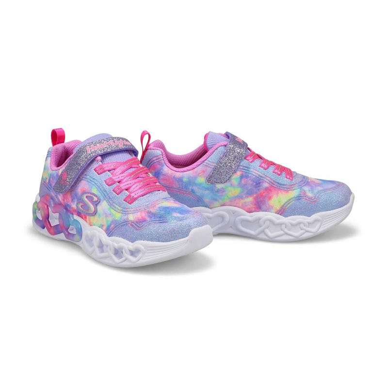 Girls'  Infinite Heart Lights Light Up Sneaker - Lavender/Multi