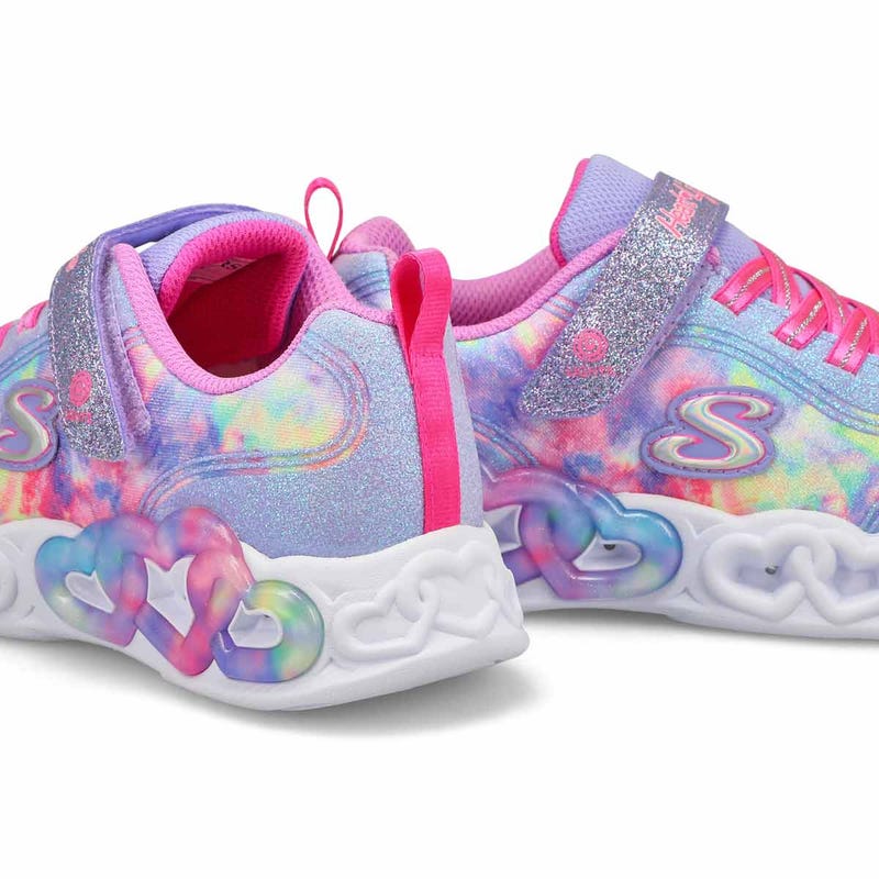 Girls'  Infinite Heart Lights Light Up Sneaker - Lavender/Multi