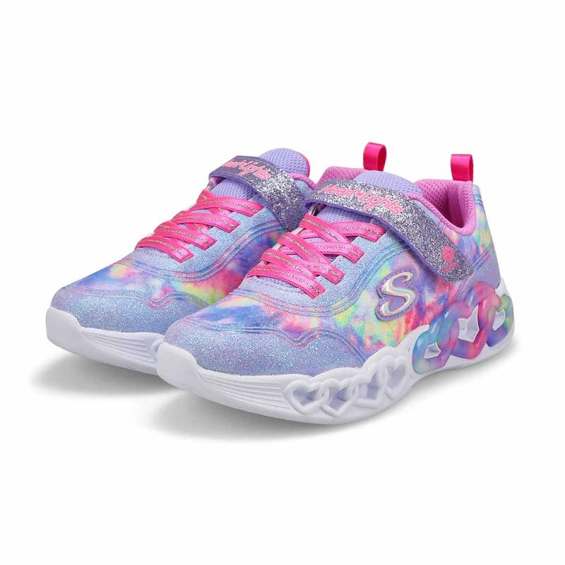 Girls'  Infinite Heart Lights Light Up Sneaker - Lavender/Multi