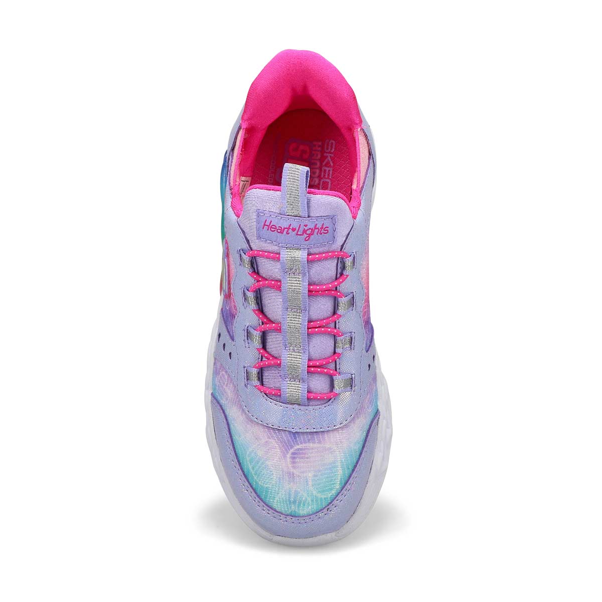 Girls' Infinite Heart Lights Slip-Ins Sneaker - Lavender/Multi
