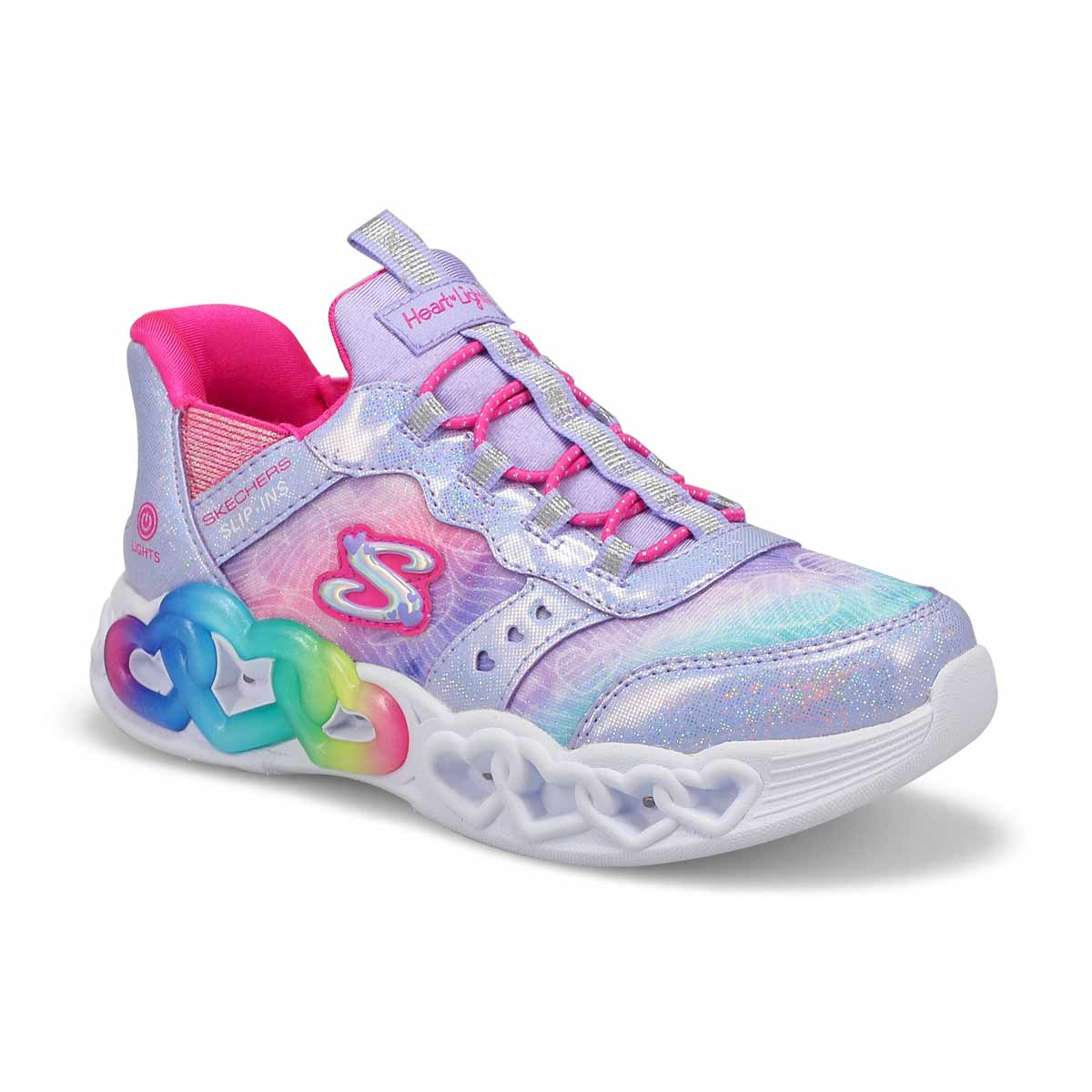 Girls' Infinite Heart Lights Slip-Ins Sneaker - La