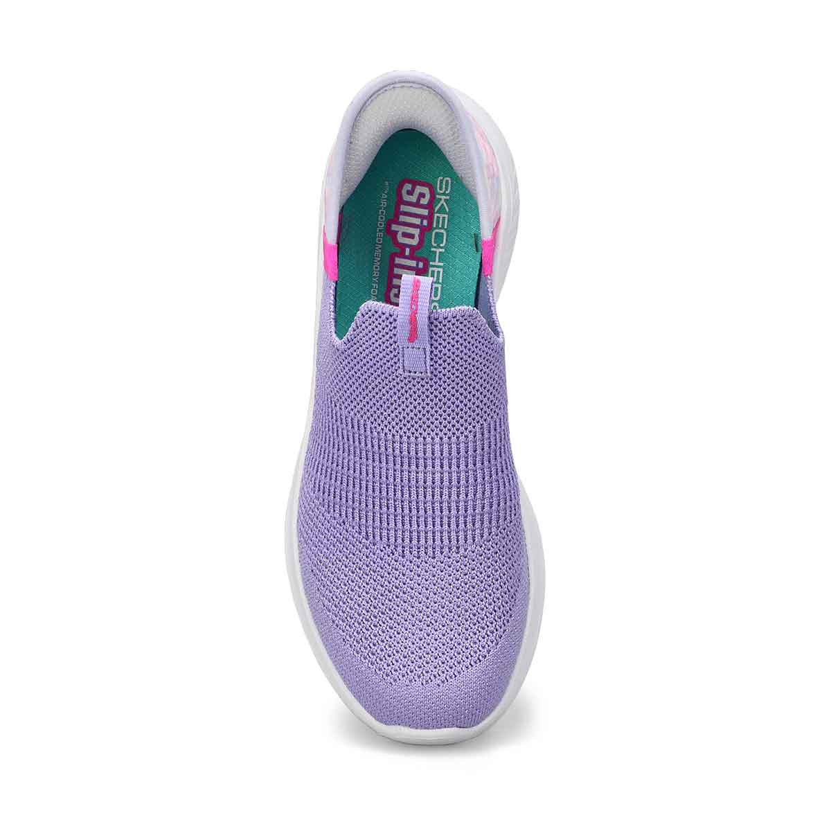 Girls'  Ultra Flex 3.0 Slip-Ins Sneaker - Lavender Mesh/Multi Trim