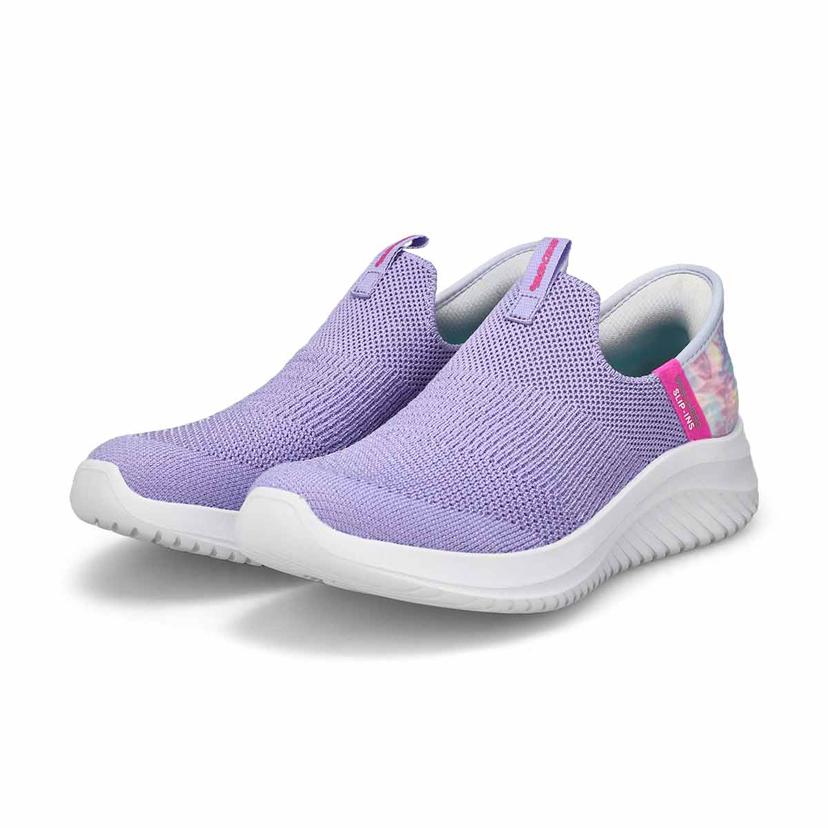 Girls'  Ultra Flex 3.0 Slip-Ins Sneaker - Lavender Mesh/Multi Trim