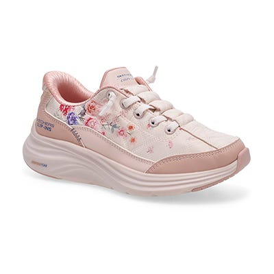 Grls Contour Foam Floral Slip-Ins Sneaker - Pink/White