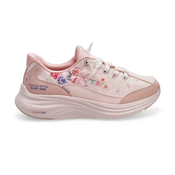 Girls'  Contour Foam Floral Slip-Ins Sneaker - Pink/White