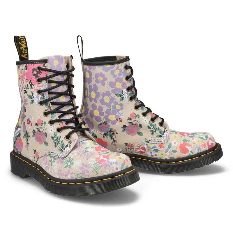 Women's 1460 Pascal Floral Mash Up 8-Eye Combat Boot - Multi